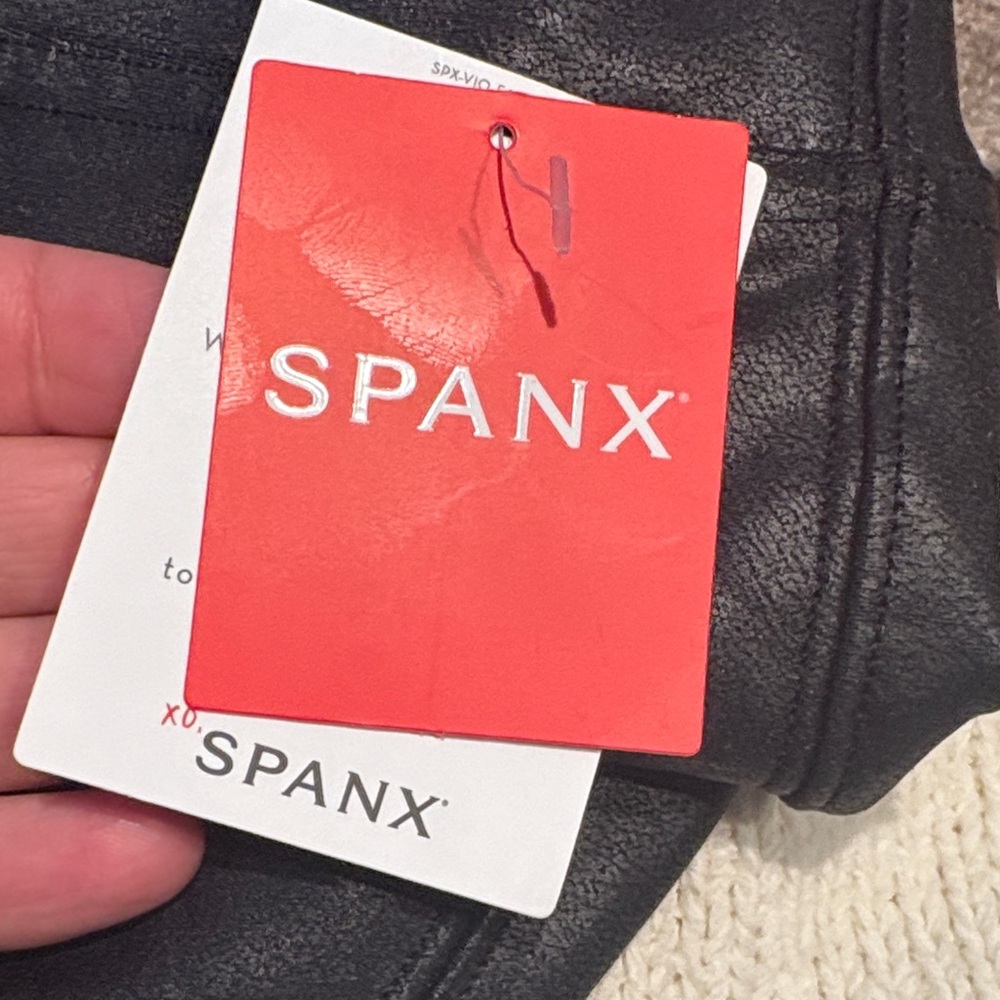 SPANX Sleek Black Faux Leather Leggings